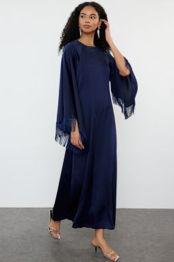 Trendyol Navy Blue Otrisch Detailed Woven Evening Dress