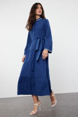 Trendyol Blue Accessory Detailed Woven Dress