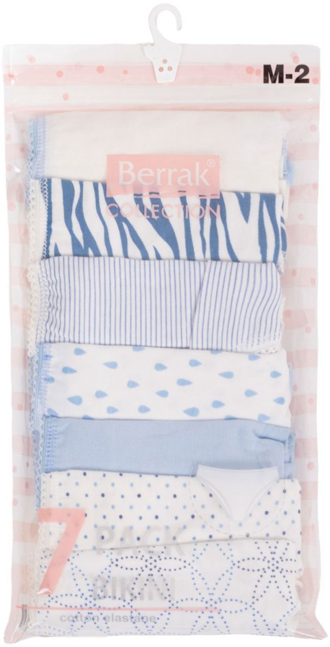 Ecru-burgundy women's panties with print 7-pack