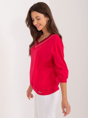 Red oversize blouse with neckline