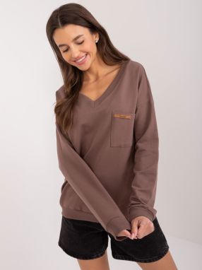 Brown smooth blouse with cuffs