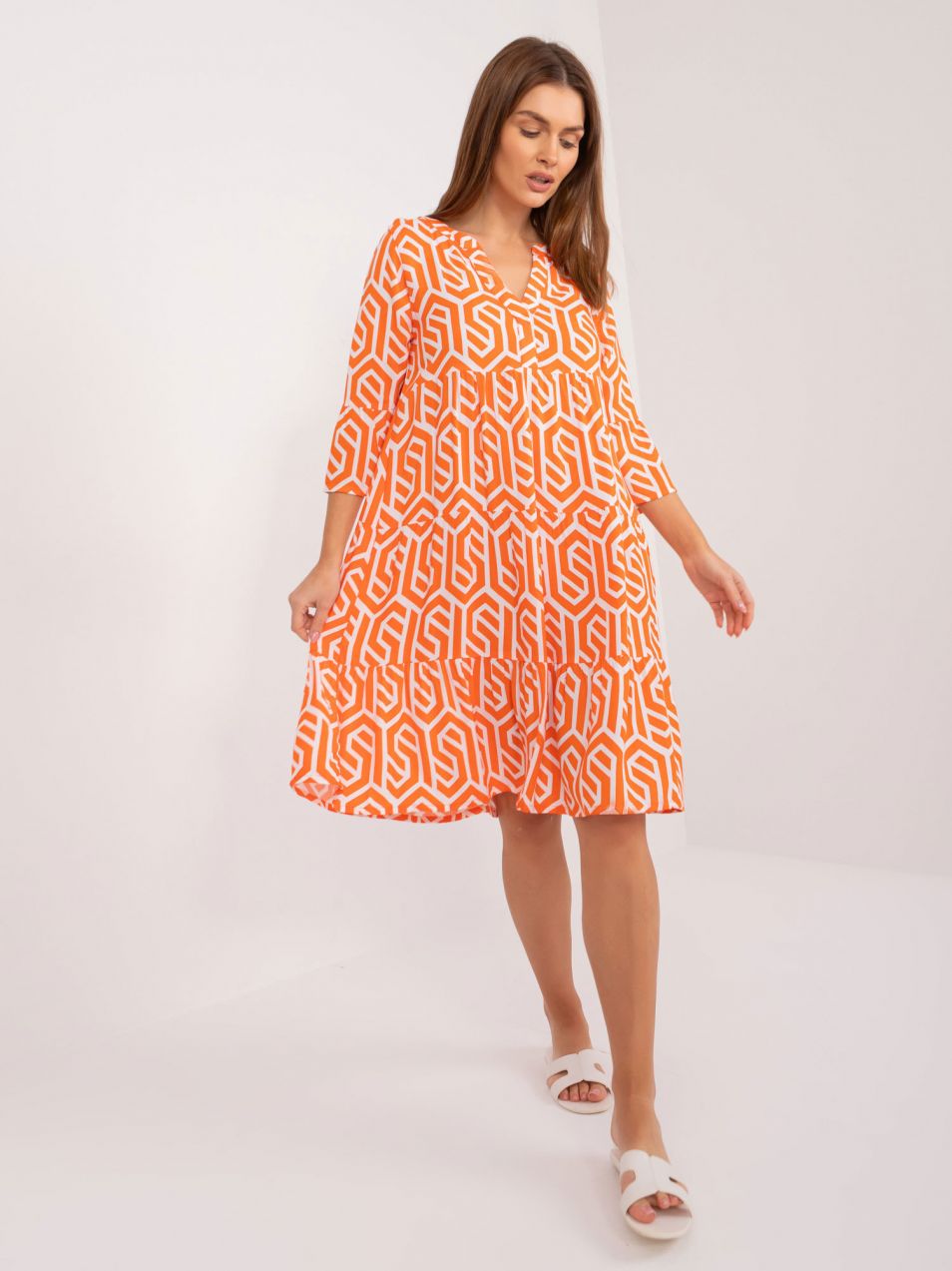 Orange dress with 3/4 sleeves SUBLEVEL