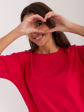 Red casual blouse with cuff