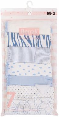 Blue and white women's panties with lace 7-pack