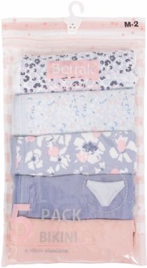 Black women's panties with animal print 5-pack