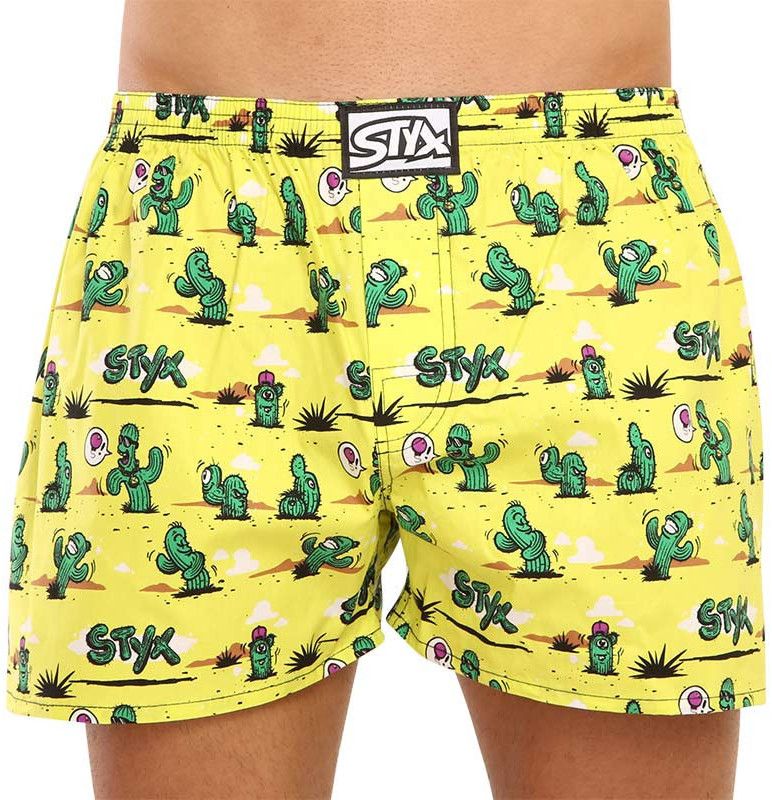 Pánske šortky Styx art classic gumové oversized kaktusy (E1351)