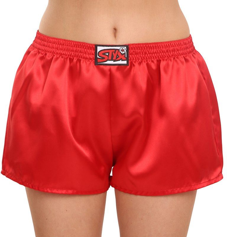 Women's shorts Styx classic rubber satin red