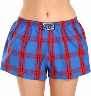 Červeno-modré dámske kockované trenírky Styx