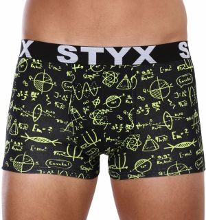 Žlto-čierne pánske vzorované boxerky Styx Fyzika