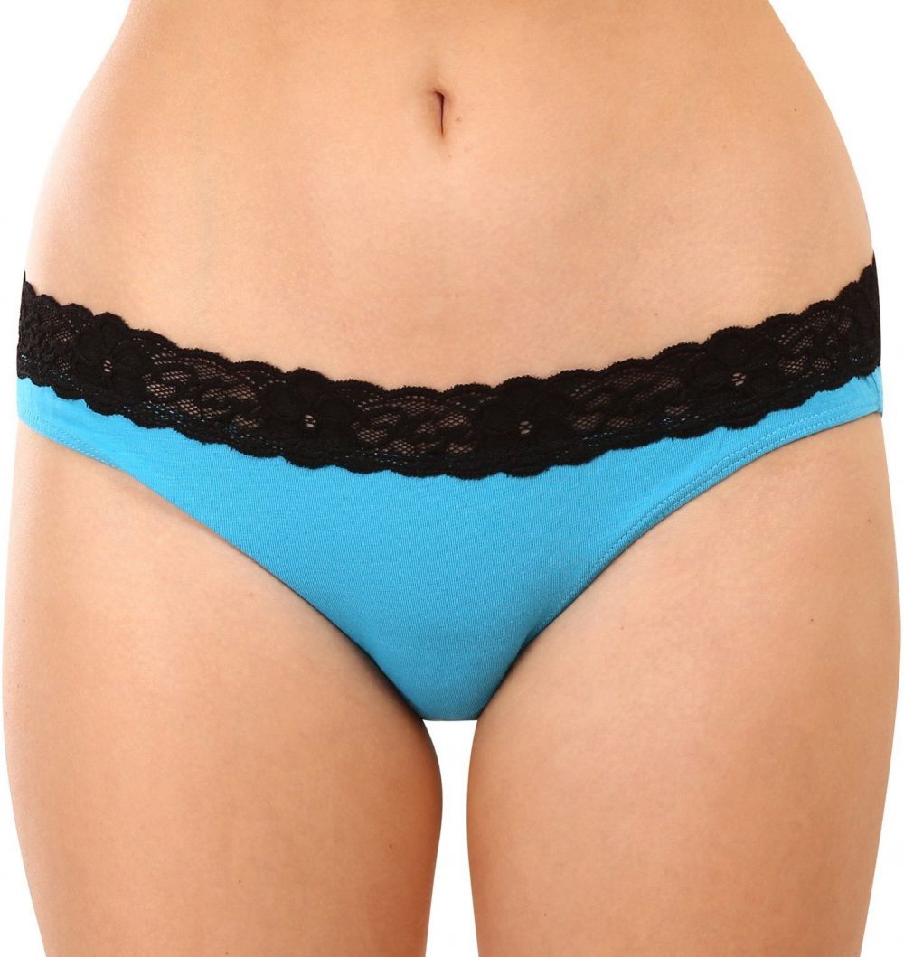 Women's panties Styx with lace blue