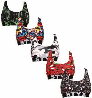 5PACK women's bra Styx sport art multicolor