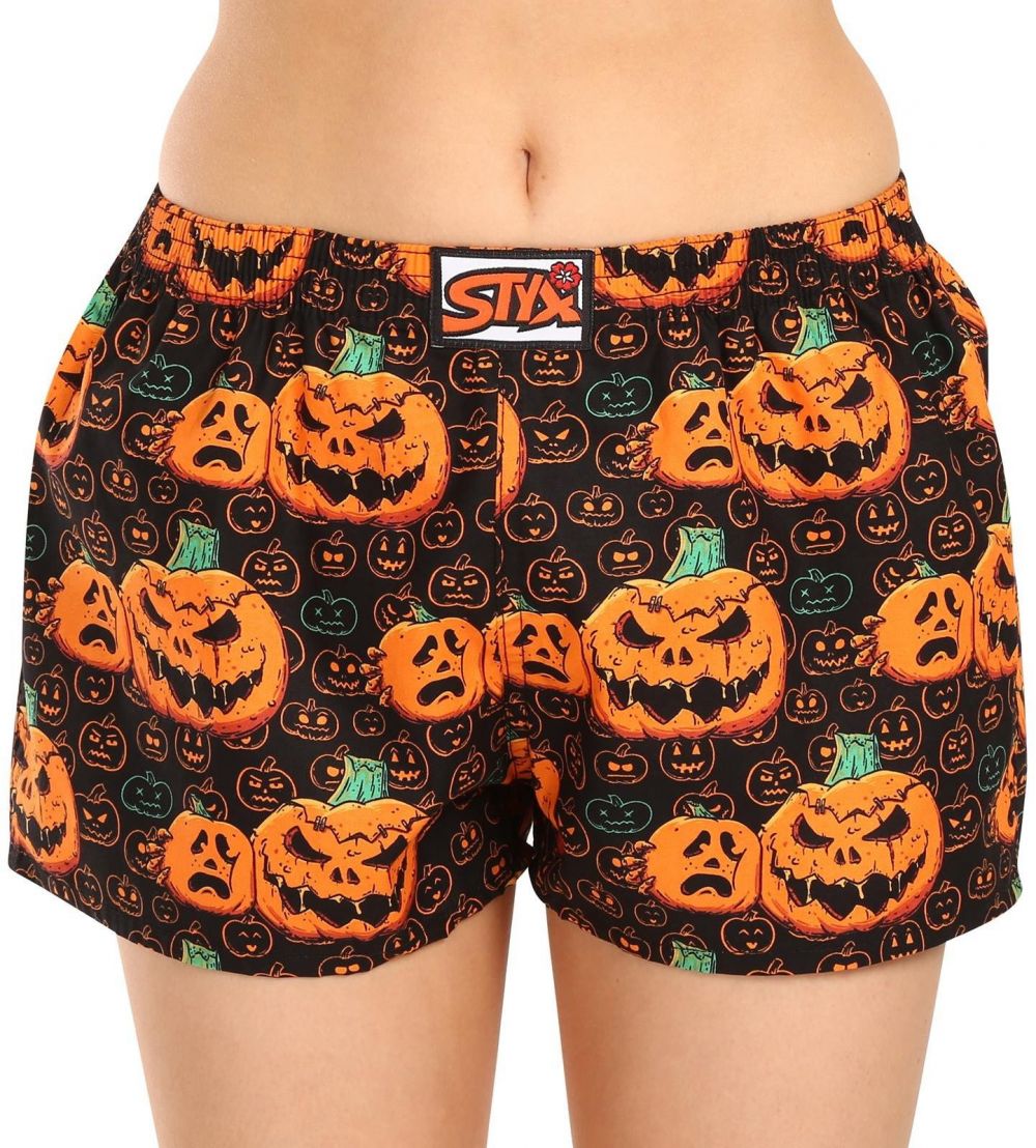 Women's shorts Styx art classic rubber Halloween pumpkin
