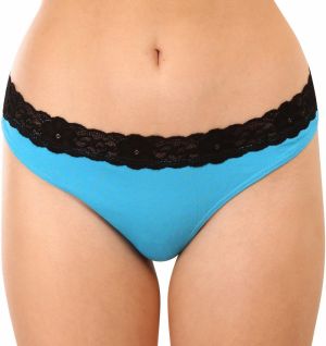 Women's thongs Styx with lace blue