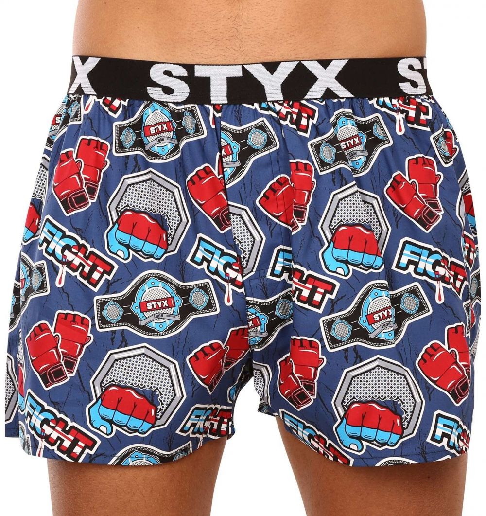 Červeno-modré pánske vzorované trenírky Styx