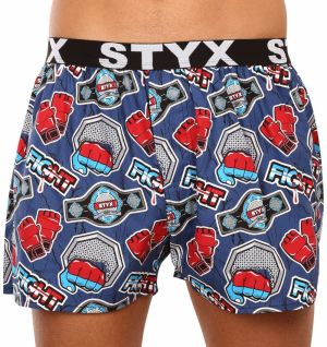 Červeno-modré pánske vzorované trenírky Styx