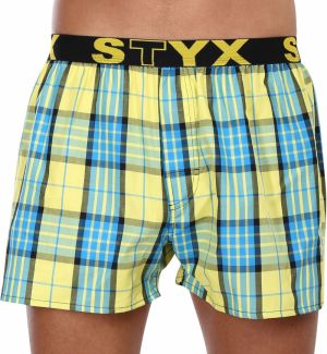 Modro-žlté pánske kockované trenírky Styx