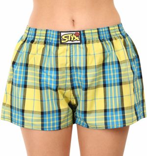 Modro-žlté dámske kockované trenírky Styx