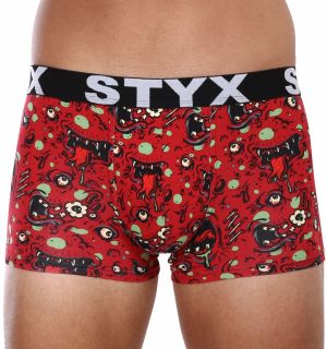 Červené pánske vzorované boxerky Styx