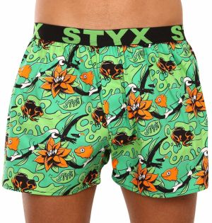 Zelené pánske kvetované trenírky Styx