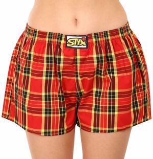 Žlto-červené dámske kockované trenírky Styx