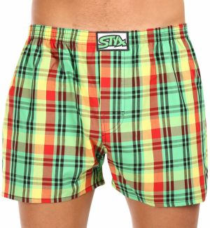 Žlto-zelené pánske kockované trenírky Styx