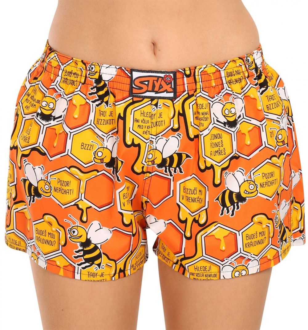 Oranžové dámske trenírky Styx art Včielky
