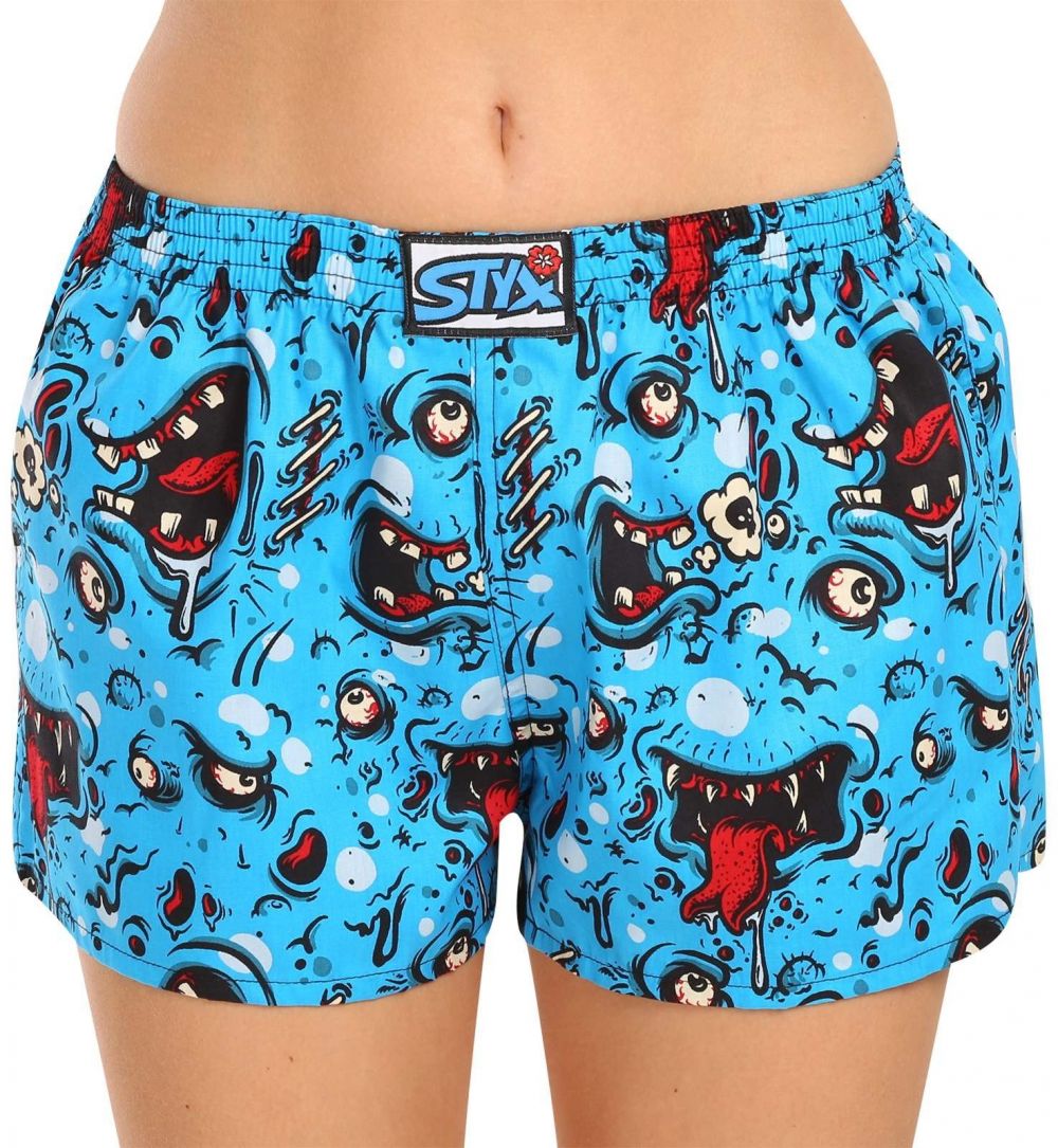 Modré dámske vzorované trenírky Styx art Zombie