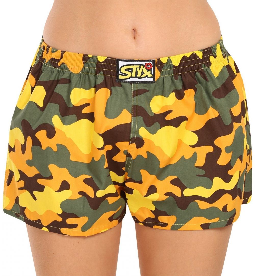 Žlté dámske maskáčové trenírky Styx art