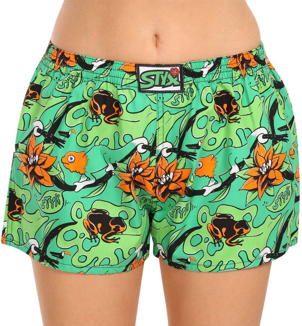 Zelené dámske vzorované trenírky Styx art Tropic