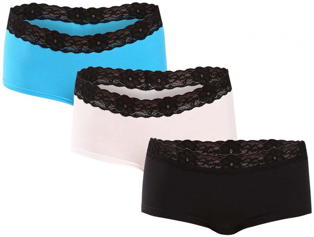 3PACK women's panties Styx with leg multicolor