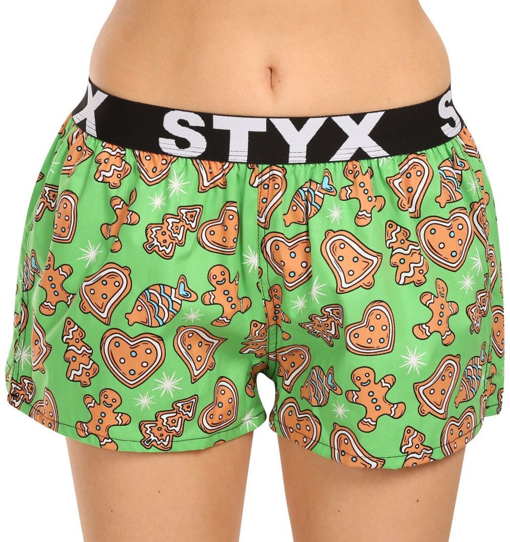 Women's Boxer Shorts Styx Art Sports Rubber Christmas Gingerbread