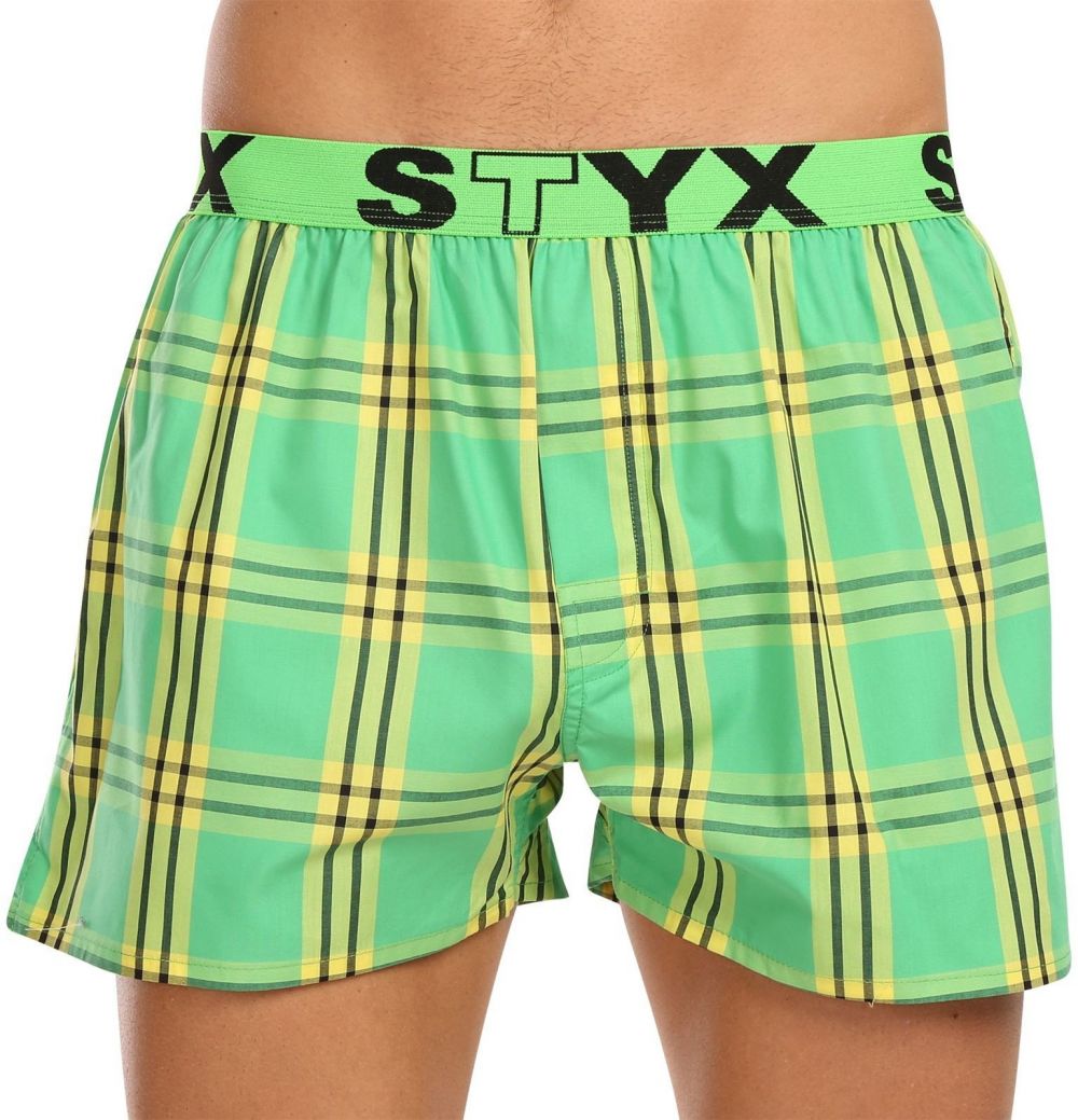 Zelené pánske kárované trenírky Styx