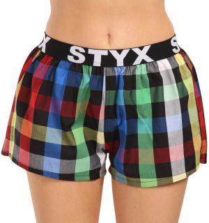 Modro-zelené dámske kockované trenírky Styx