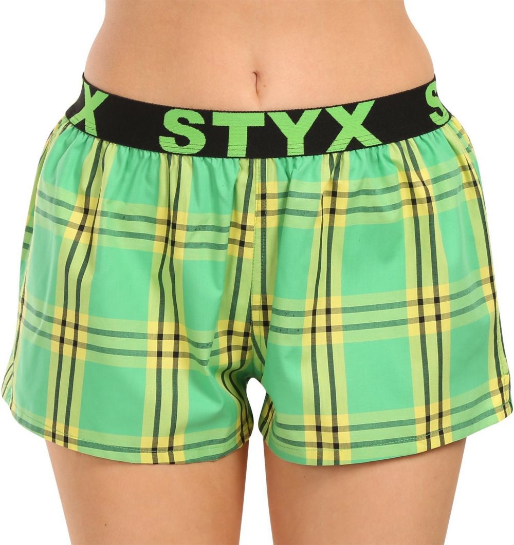 Zelené dámske kockované trenírky Styx