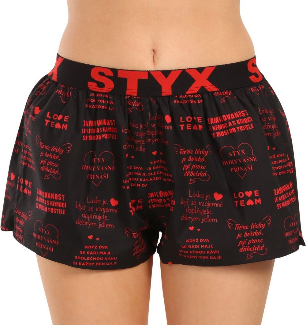 Women's boxer shorts Styx art sports elastic Valentine's Day lyrics