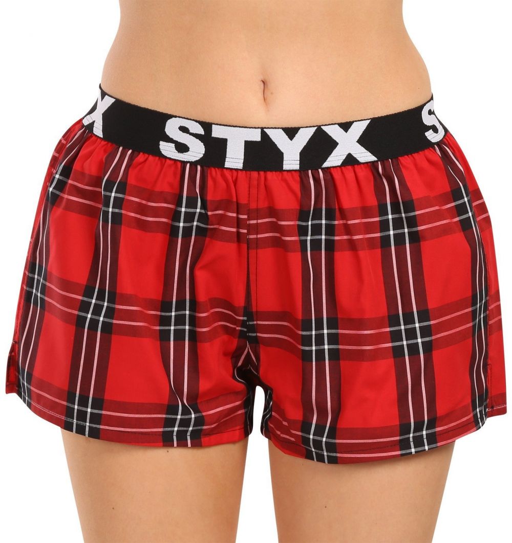 Červené dámske kockované trenírky Styx