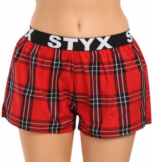 Červené dámske kockované trenírky Styx