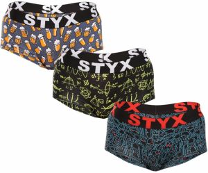 3PACK women's panties Styx art with leg loops multicolored