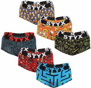 6PACK women's panties Styx art with leg loops multicolored