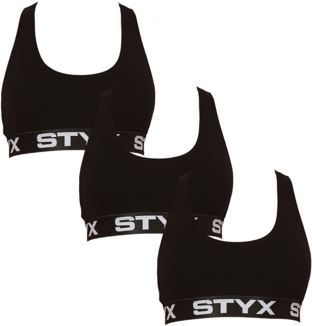 3PACK women's bra Styx sport black