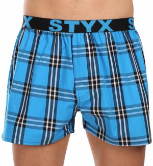 Modré pánske kockované trenírky Styx
