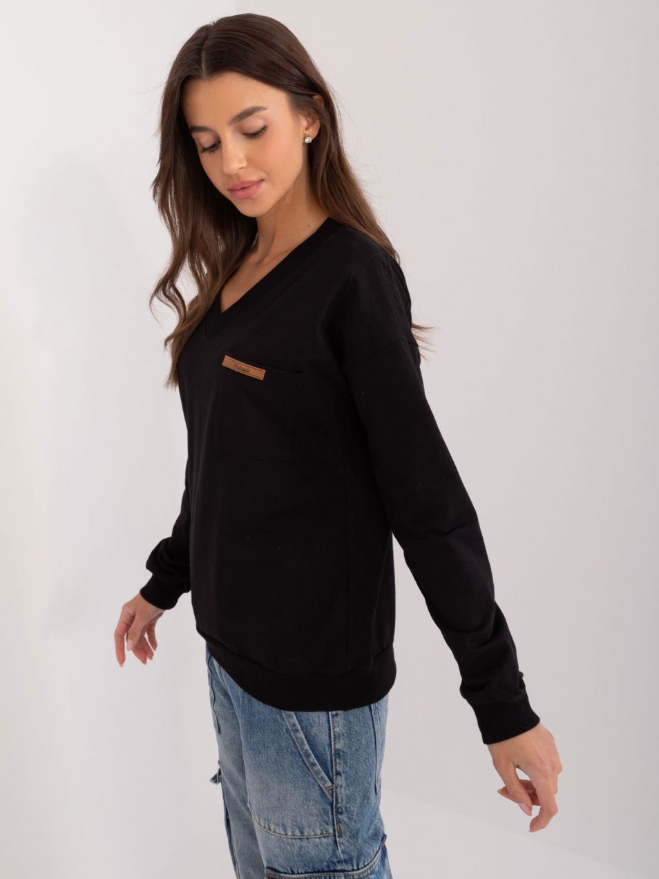 Black blouse with neckline