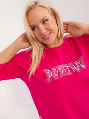 Fuchsia women's cotton blouse plus size