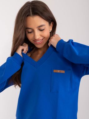 Cobalt blue women's neckline blouse