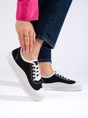 Shelvt Black women's sneakers