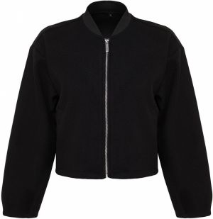 Trendyol Black Oversize Stamp Bomber Jacket Coat