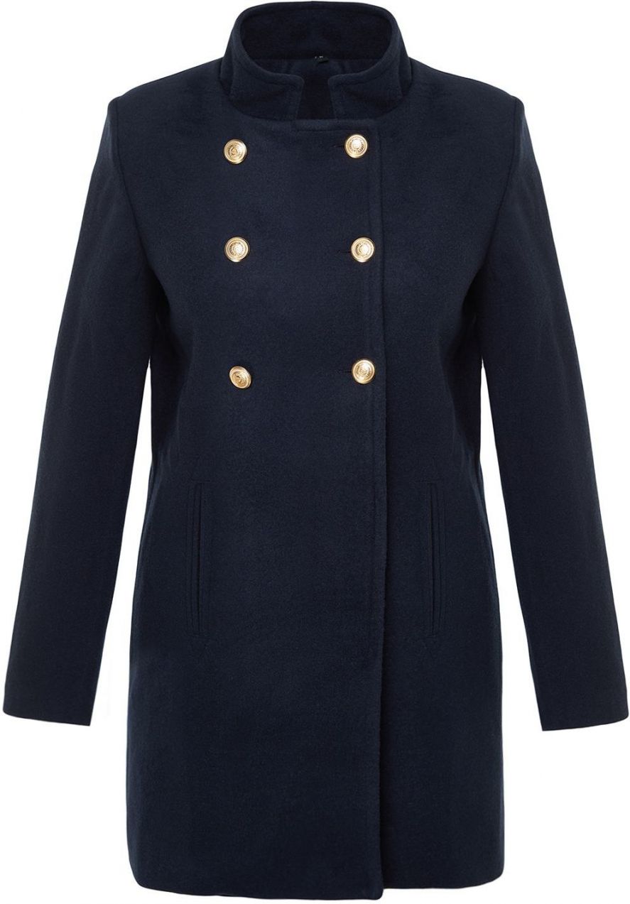 Trendyol Navy Blue Button Detailed Regular Woolen Midi Coat