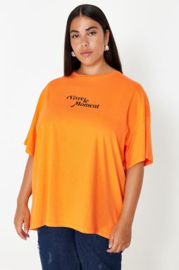 Trendyol Curve Orange 100% Cotton T-shirt