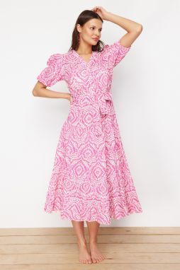 Trendyol Ethnic Patterned Midi Woven Beach Dress