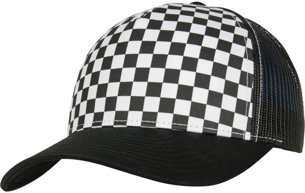 Checkerboard Retro Trucker Black/White